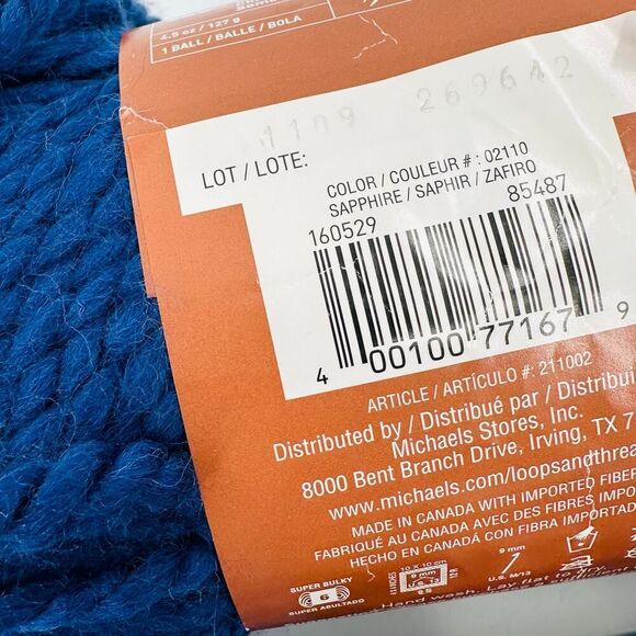 Loops and Thread Yarn Cozy Wool 50/50 Wool Acrylic LOT Blue Navy Golden Rod Gold - Picture 7 of 10